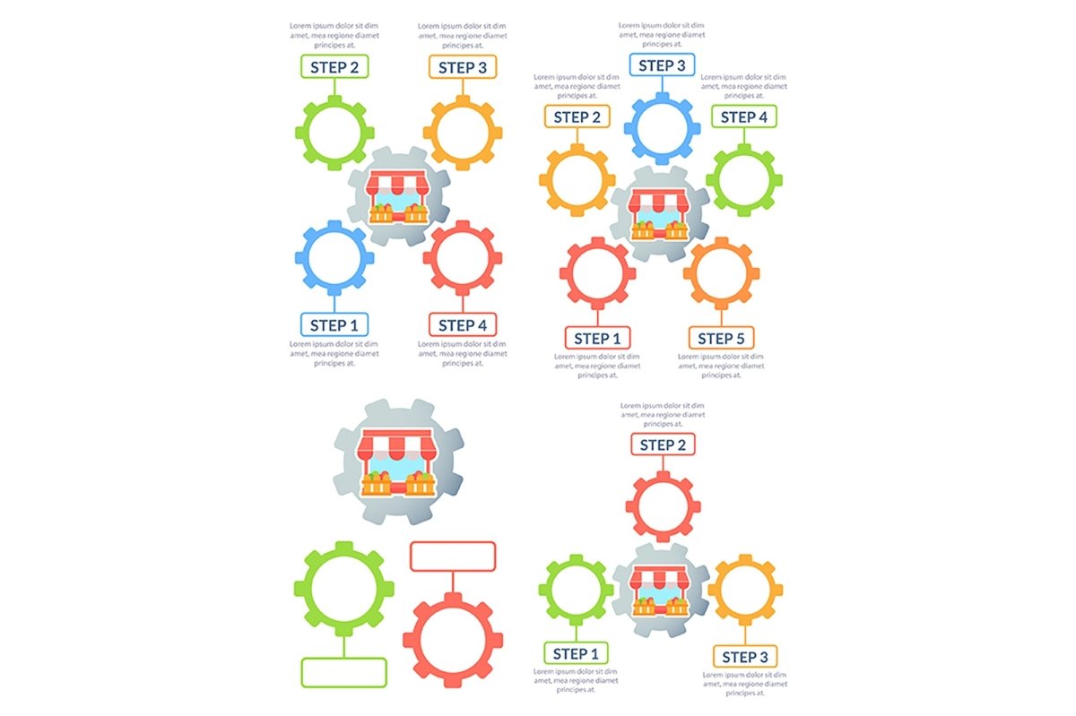 Marketing infographic chart design template bundle