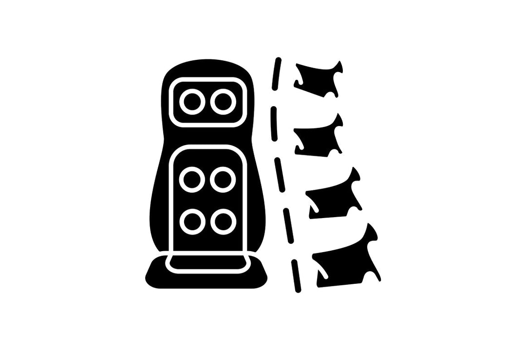 Massage tools and equipment black glyph icons set on white space