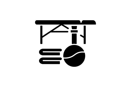 Massage tools and equipment black glyph icons set on white space