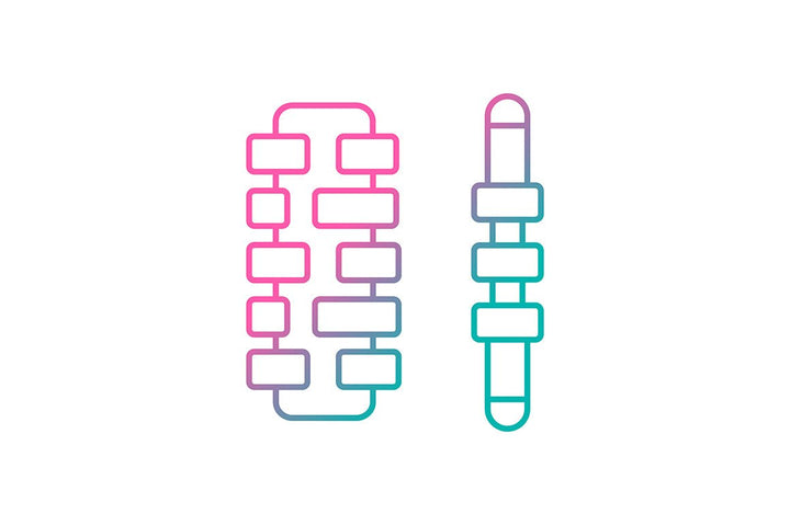 Massage tools and equipment gradient icons set for dark and light mode
