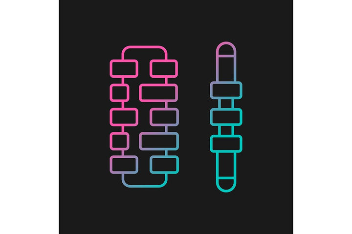 Massage tools and equipment gradient icons set for dark and light mode