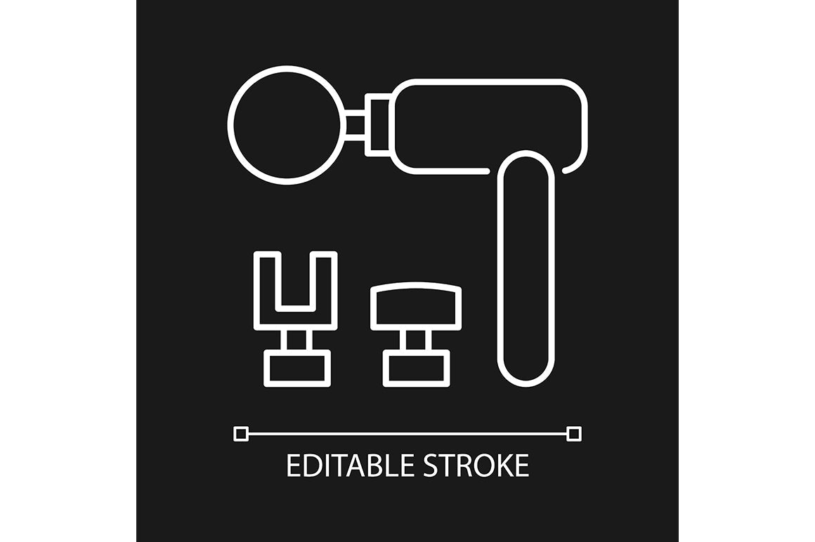 Massage tools and equipment linear icons set for dark and light mode