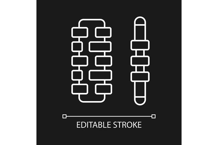 Massage tools and equipment linear icons set for dark and light mode