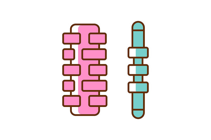 Massage tools and equipment RGB color icons set