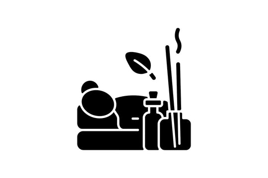 Massage types black glyph icons set on white space