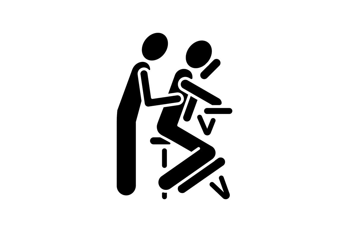 Massage types black glyph icons set on white space