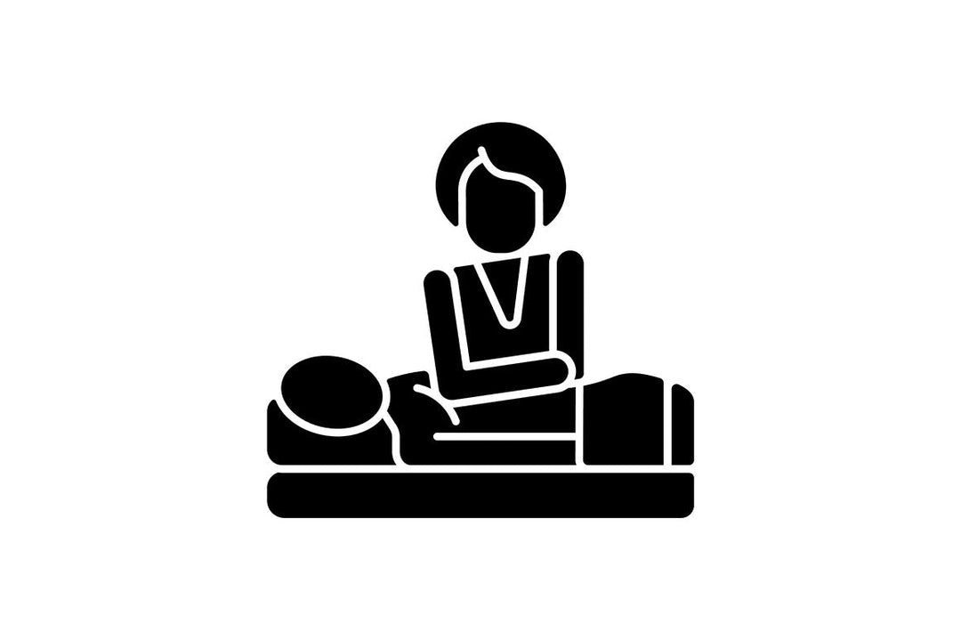 Massage types black glyph icons set on white space