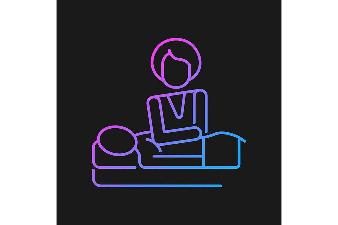 Massage types gradient icons set for dark and light mode