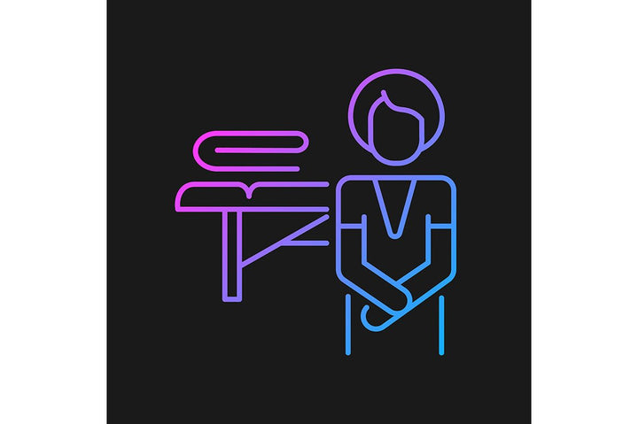 Massage types gradient icons set for dark and light mode