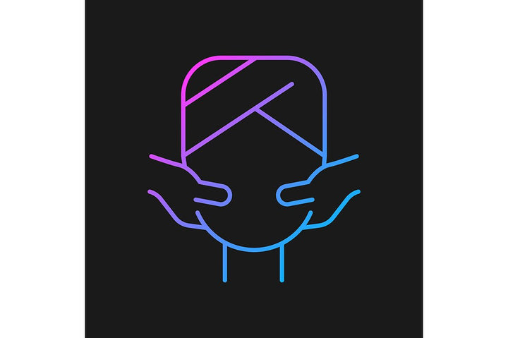 Massage types gradient icons set for dark and light mode