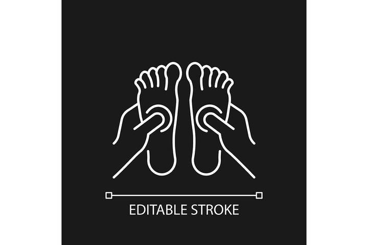 Massage types linear icons set for dark and light mode