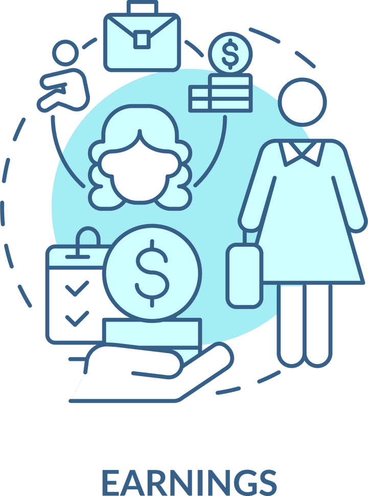 Maternity leave related blue concept icons set
