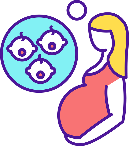 Maternity leave related RGB color icons set