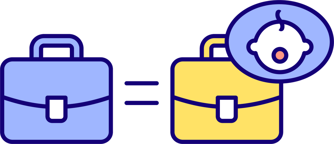 Maternity leave related RGB color icons set