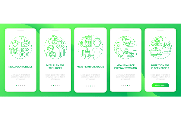 Meal Plan App Page Screen Bundle