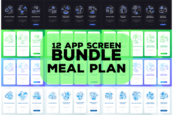 Meal Plan App Page Screen Bundle