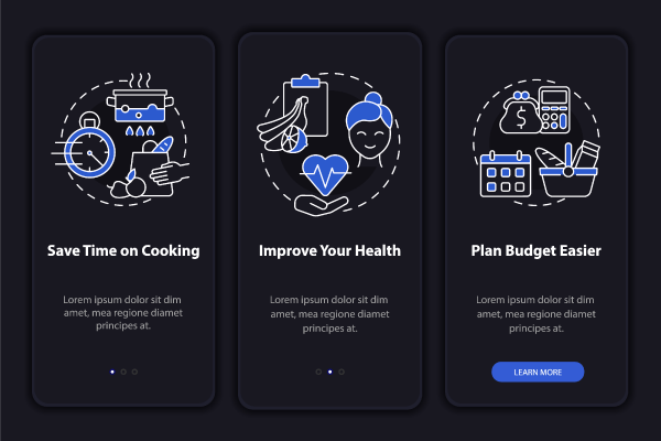 Meal Plan App Page Screen Bundle