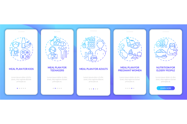 Meal Plan App Page Screen Bundle
