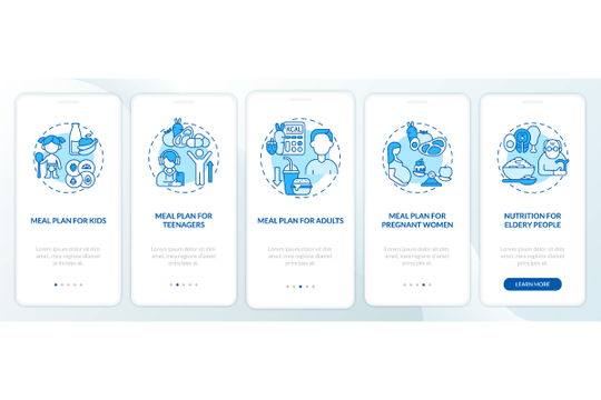 Meal Plan App Page Screen Bundle