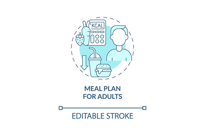 Meal plan related concept icons bundle