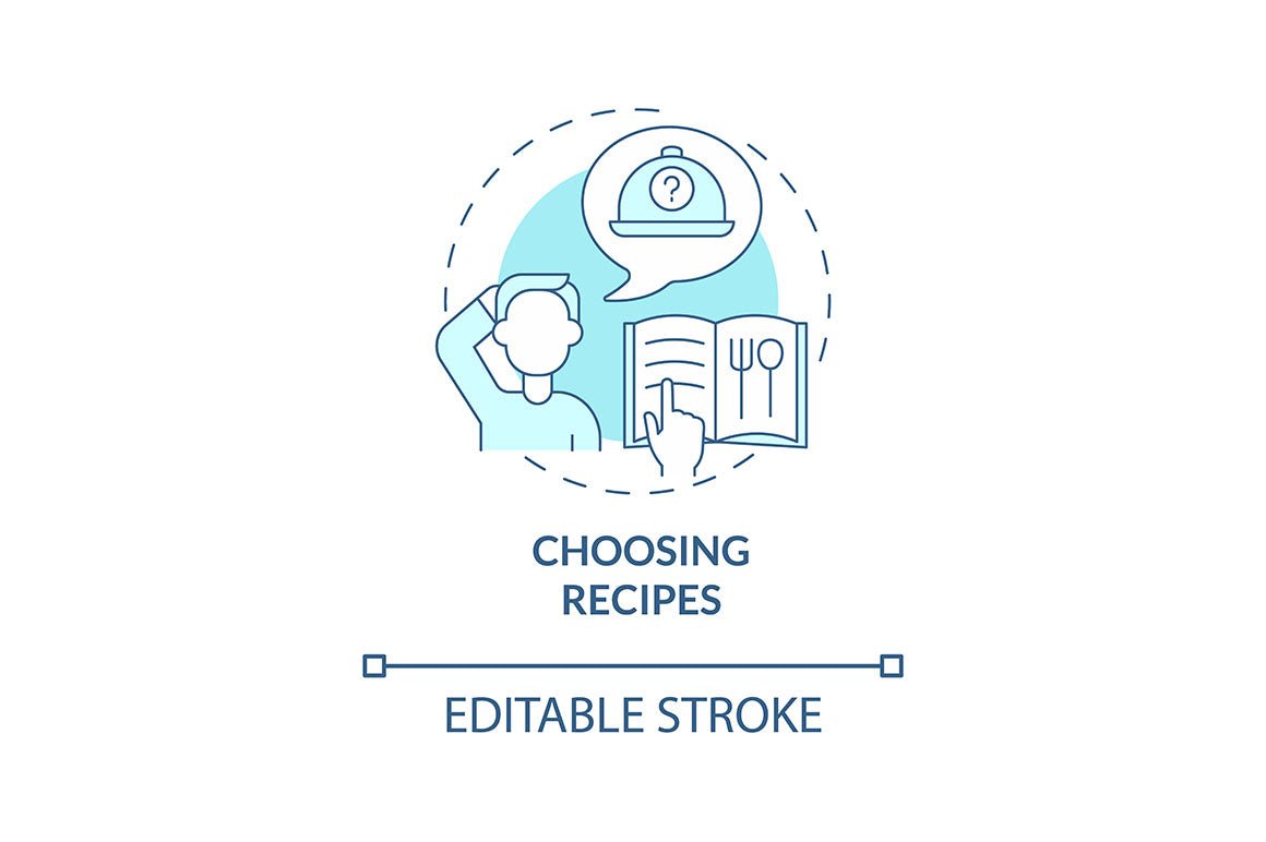Meal plan related concept icons bundle