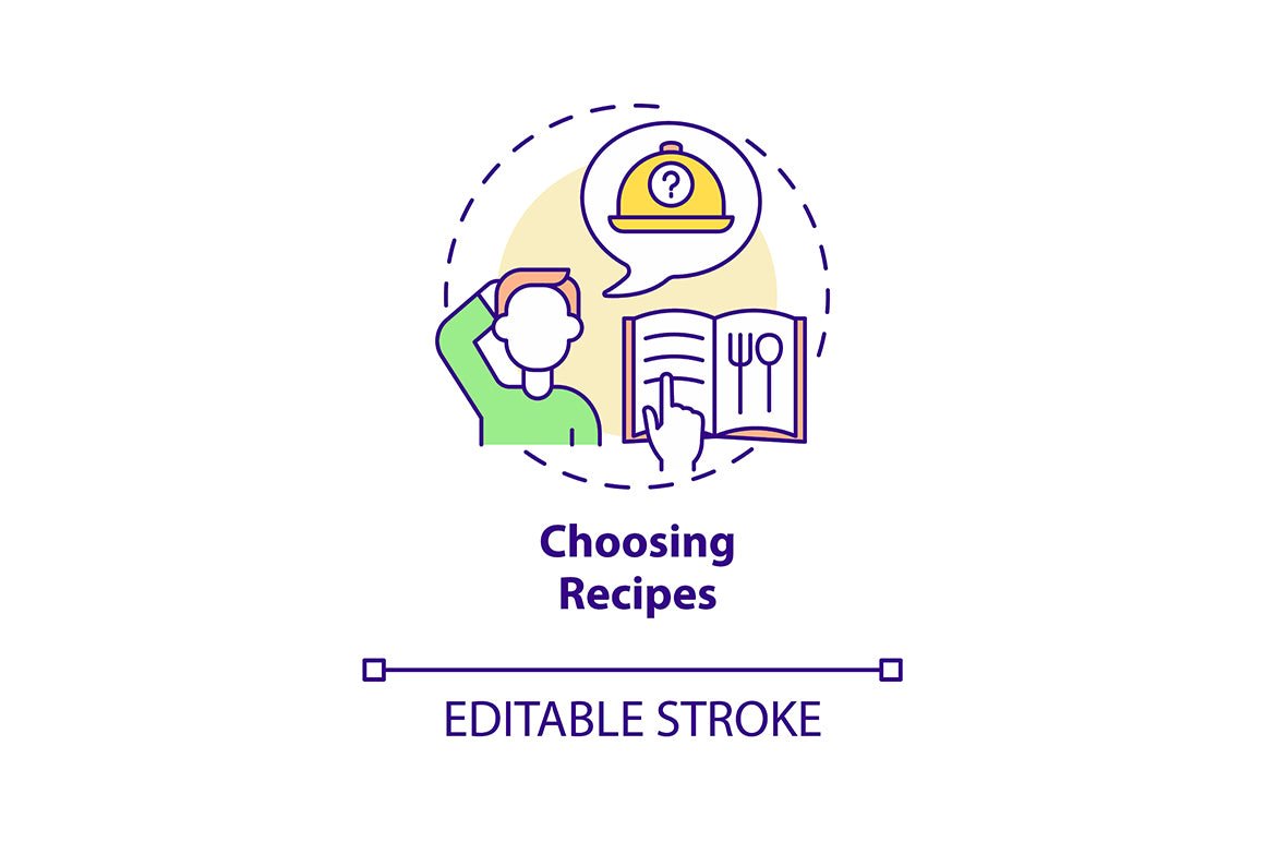 Meal plan related concept icons bundle