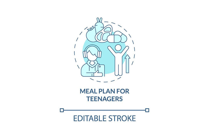 Meal plan related concept icons bundle