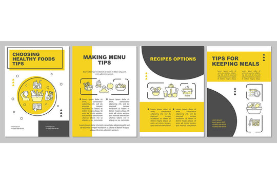 Meal planning for family blue brochure templates bundle