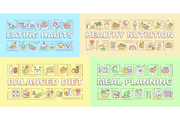 Meal Planning Word Banner Bundle