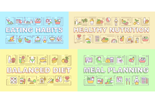 Meal Planning Word Banner Bundle