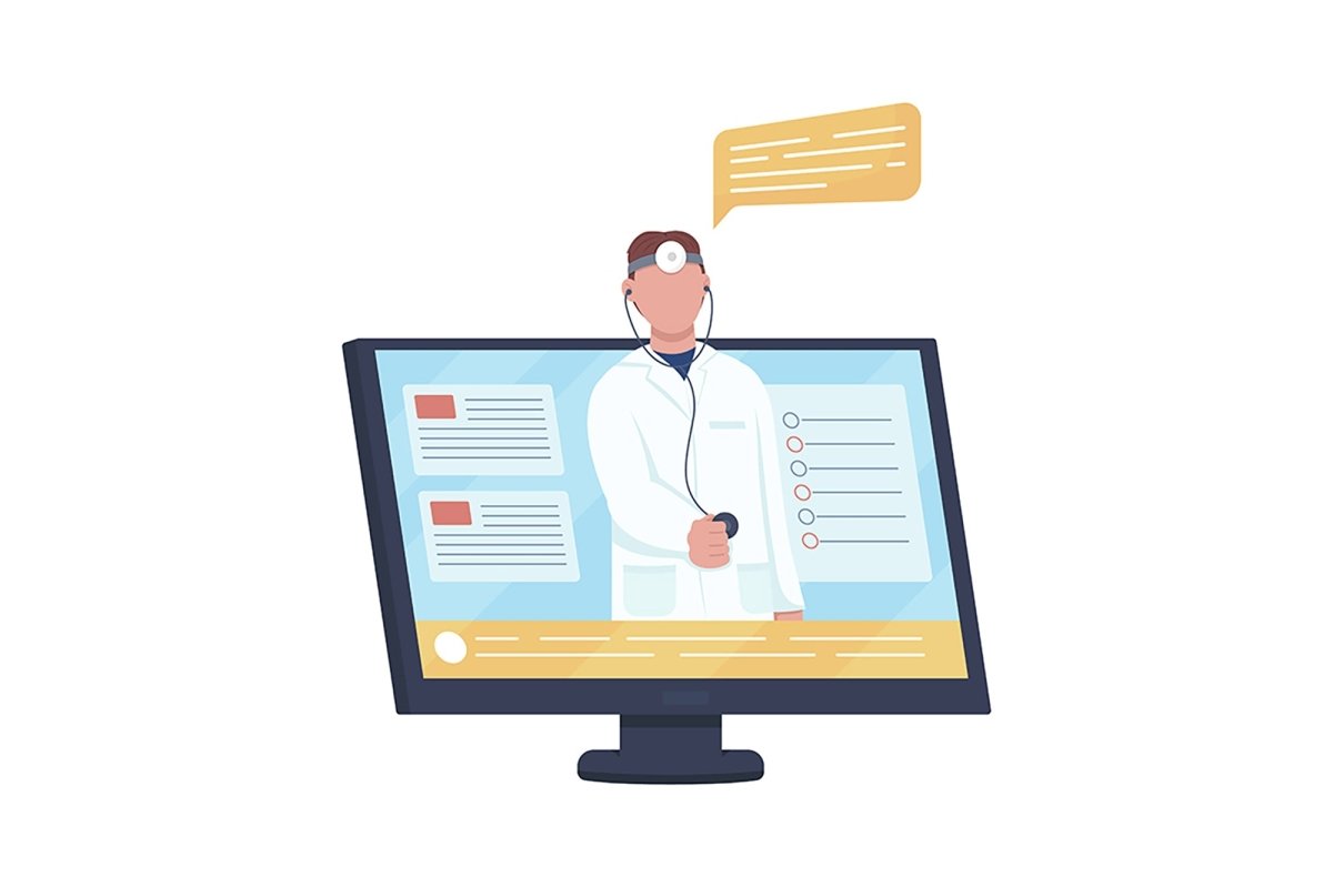 Medical consultation flat color vector character set