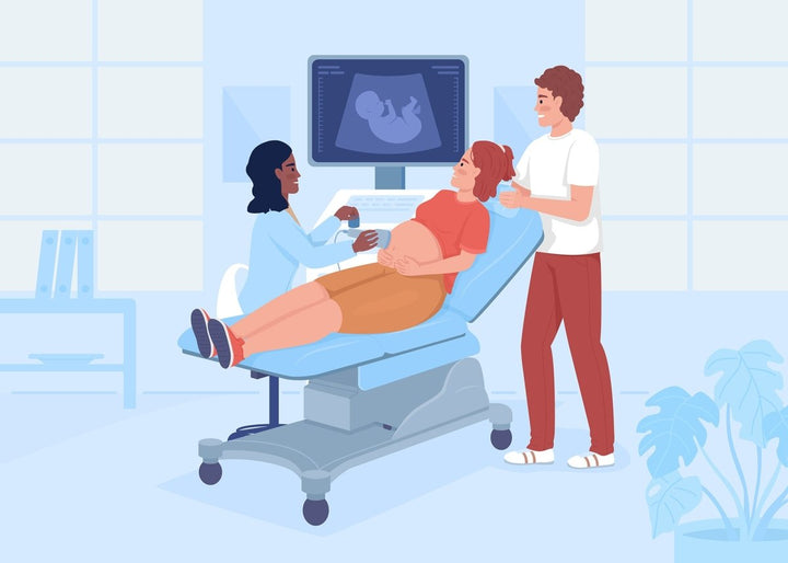 Medical examination and consultation flat color vector illustrations set