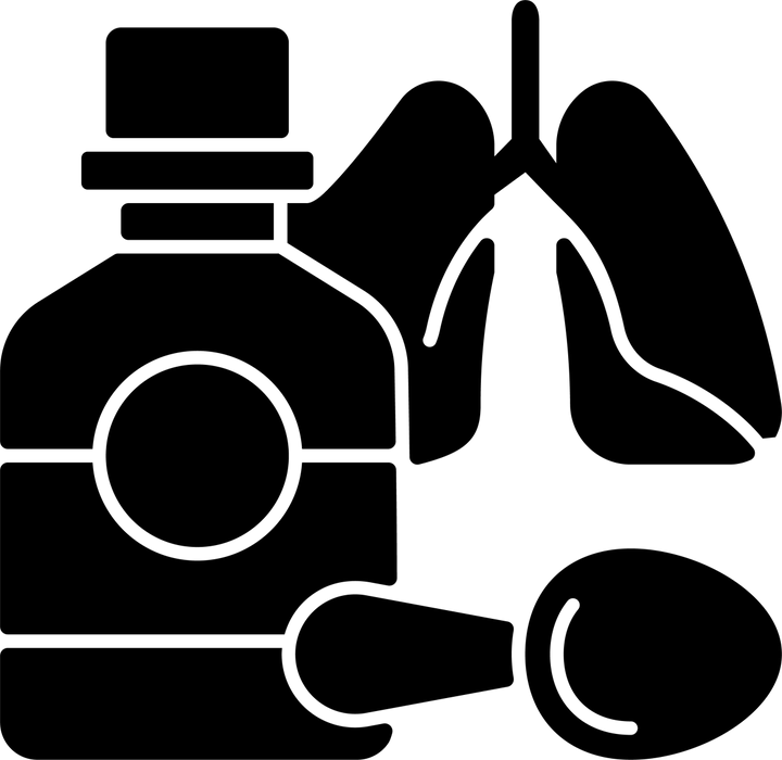 Medical treatment black glyph icons set on white space