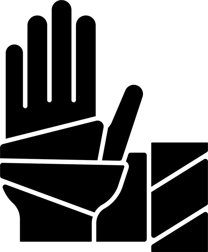 Medical treatment black glyph icons set on white space