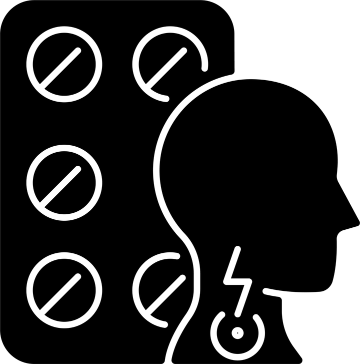 Medical treatment black glyph icons set on white space
