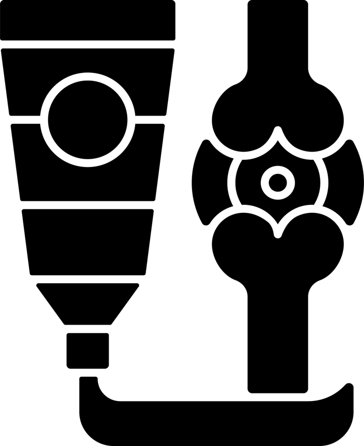 Medical treatment black glyph icons set on white space