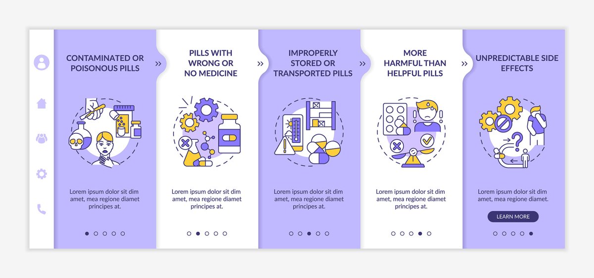 Medicine online tips onboarding vector template set