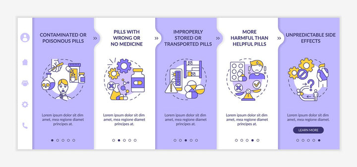 Medicine online tips onboarding vector template set