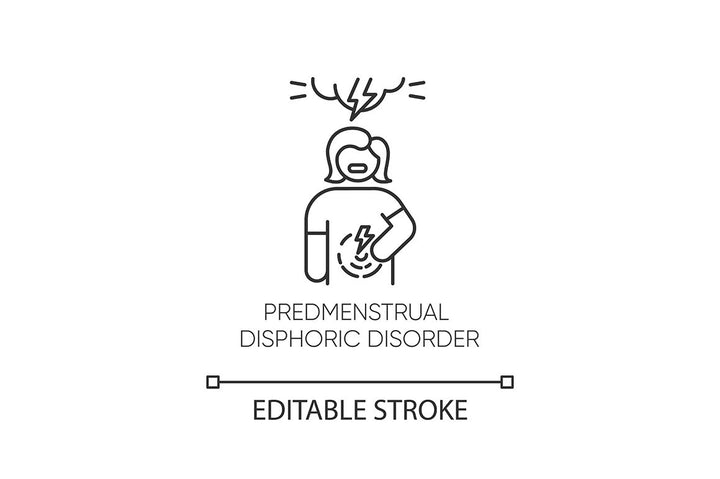Mental disorder linear icons set