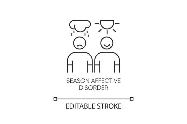 Mental disorder linear icons set