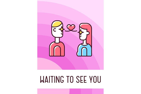 Message for partner greeting card with color icon element set