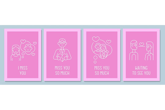 Message for partner postcard with linear glyph icon set