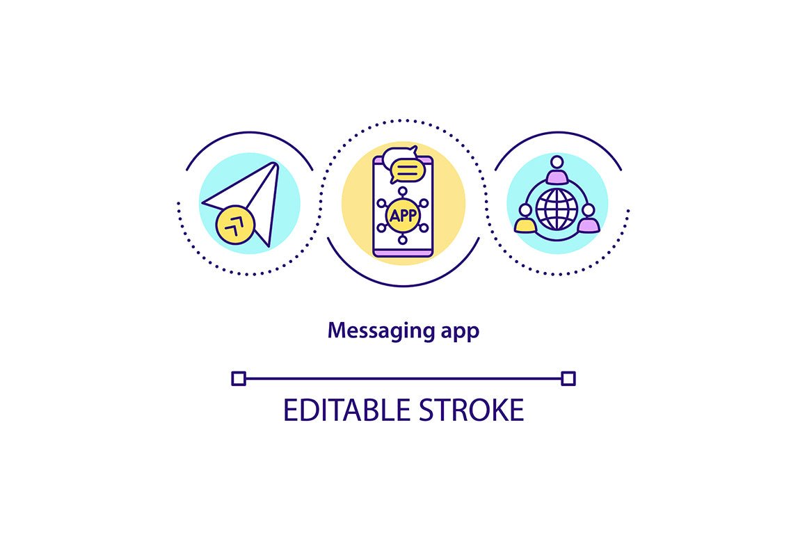 Messaging App Concept Icons Bundle