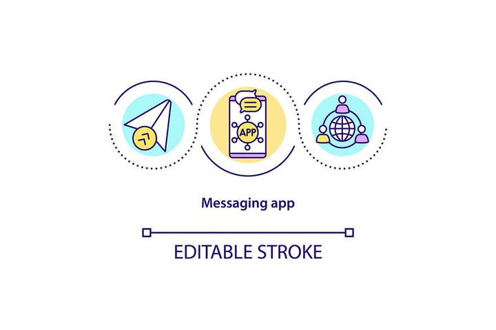 Messaging App Concept Icons Bundle