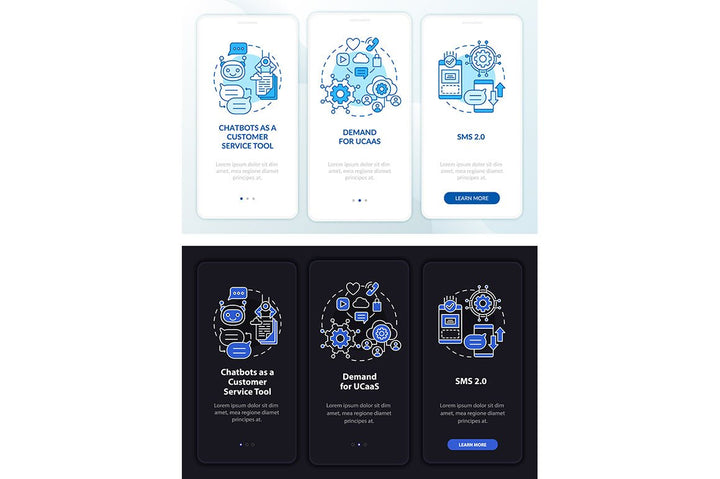 Messaging Software App Screens Bundle