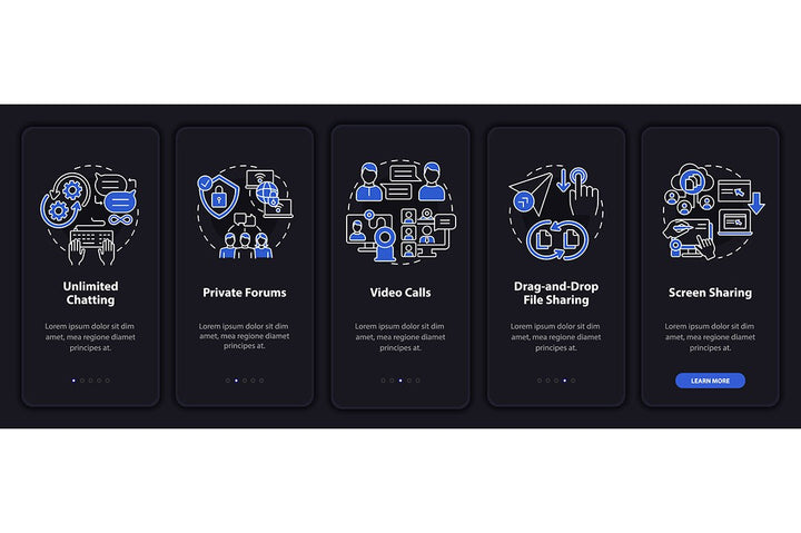 Messaging Software App Screens Bundle