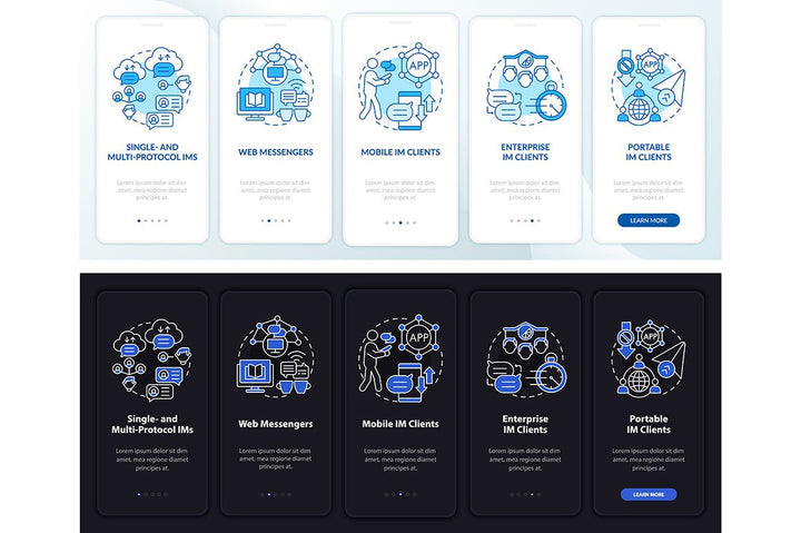 Messaging Software App Screens Bundle