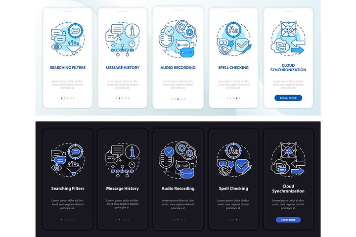 Messaging Software App Screens Bundle