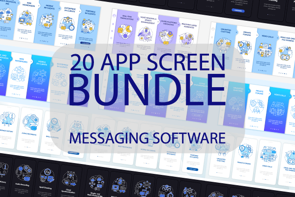 Messaging Software App Screens Bundle