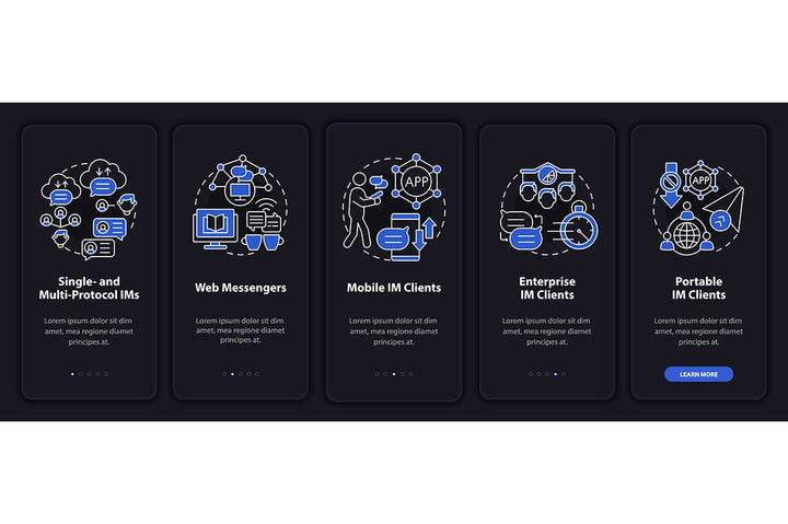 Messaging Software App Screens Bundle